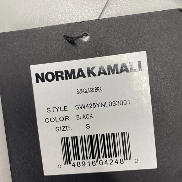 NEW NORMA KAMALI Women's Sunglass Bikini Bra Top Size S Black - Picture 9 of 9